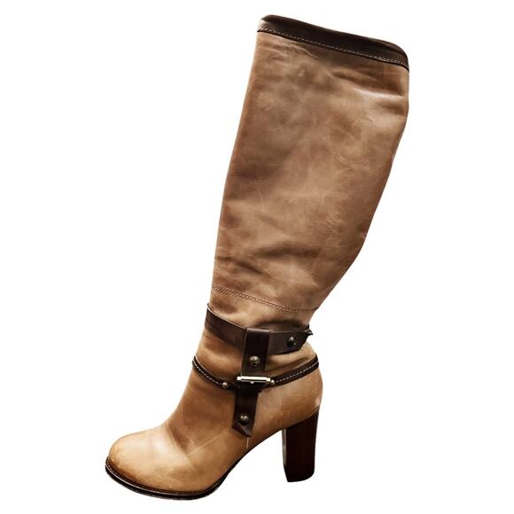 ATAKOY Tall Riding Leather Boot Brown Knee High Wool Lining Turkey EU 38 7.5 EUC - Picture 10 of 14